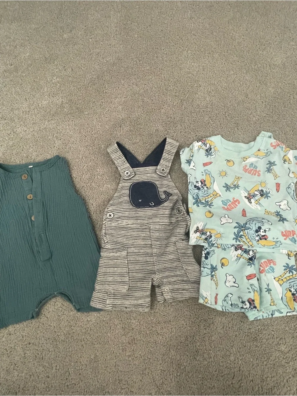 Disney Baby Light Mint and Pastel Printed outfit set